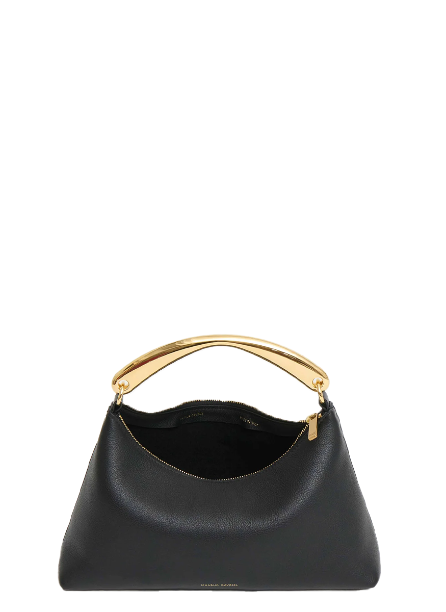 Metal Handle Rhea Bag in Black - Mansur Gavriel