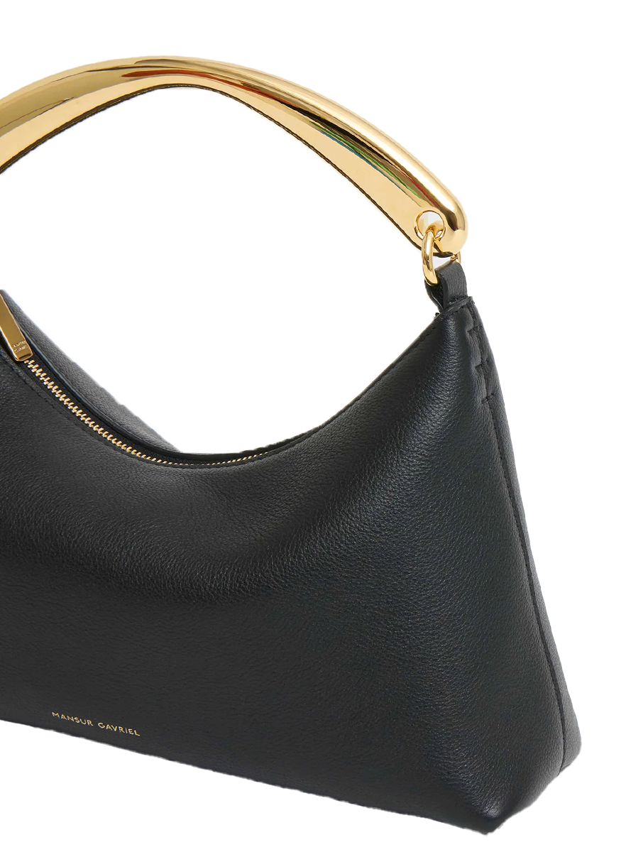 Metal Handle Rhea Bag in Black - Mansur Gavriel