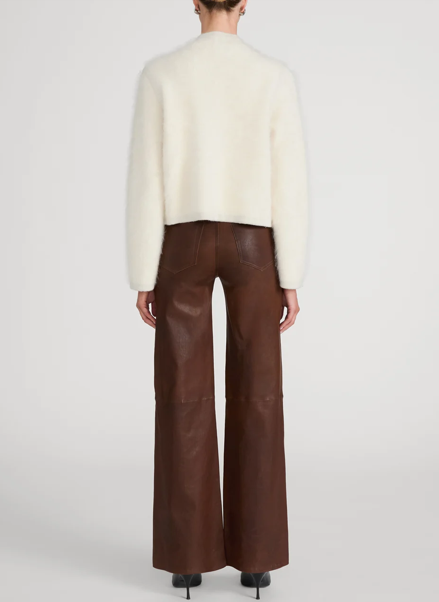 Le Slim Palazzo Leather in Cedar - FRAME