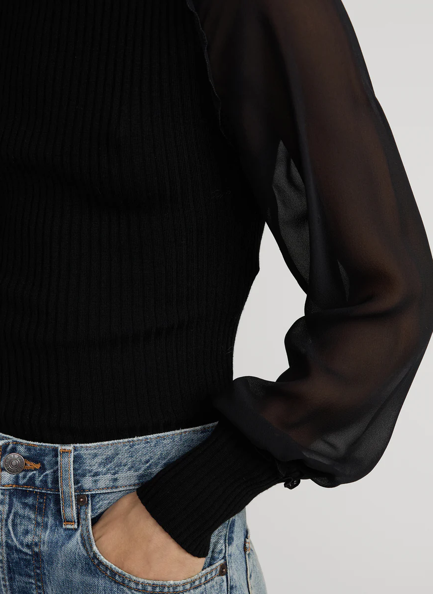 The Sheer Sleeve Top - FRAME