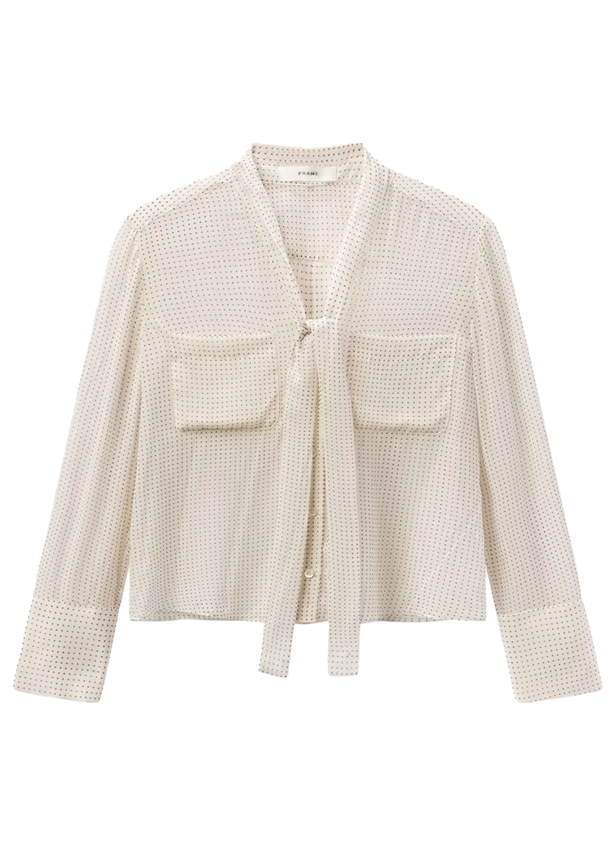 The Polka Dot Modern Tie Blouse