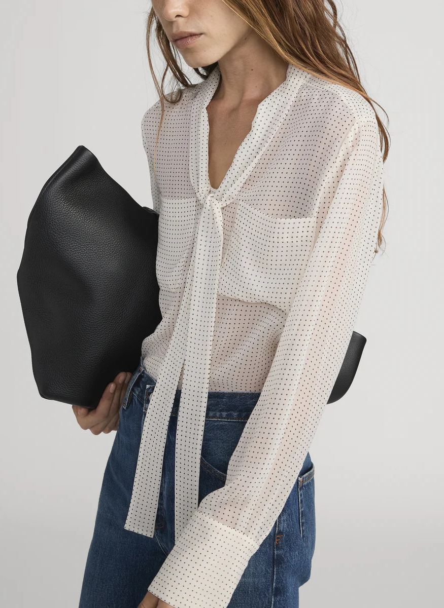 The Polka Dot Modern Tie Blouse - FRAME