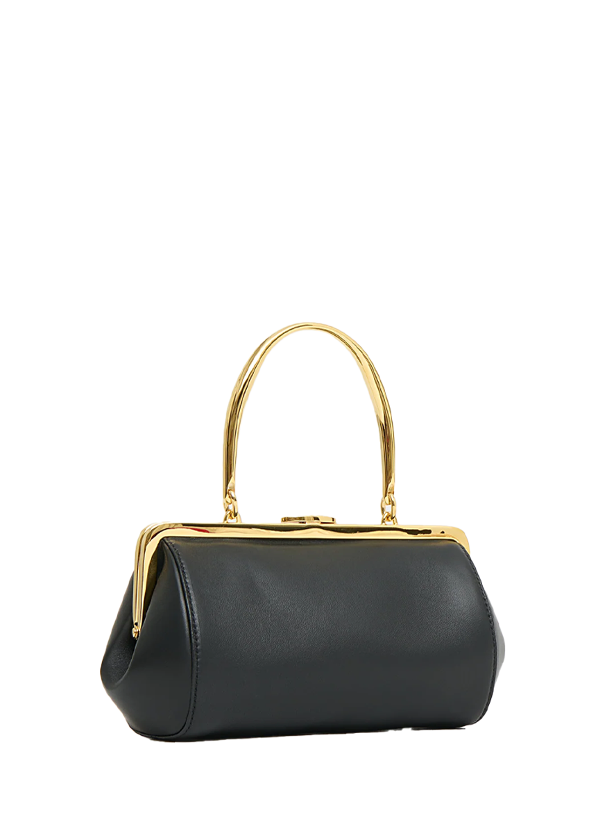 Pina Evening Bag in Black Leather - Mansur Gavriel