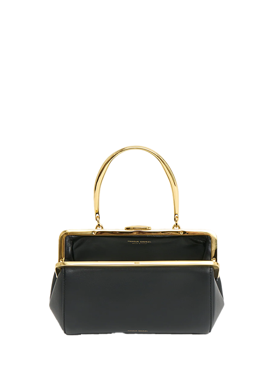 Pina Evening Bag in Black Leather - Mansur Gavriel