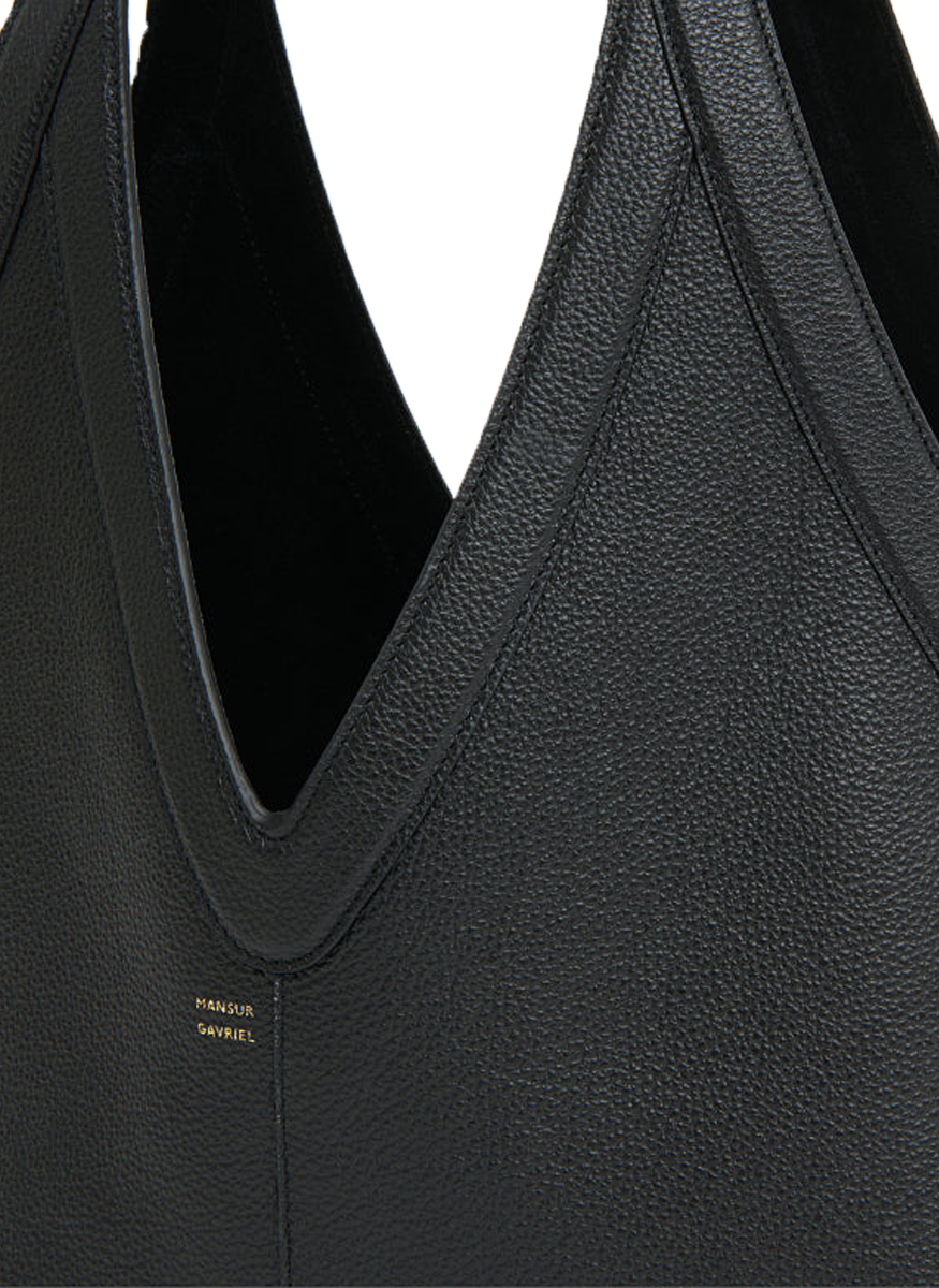 Soft M Tote in Black Leather - Mansur Gavriel