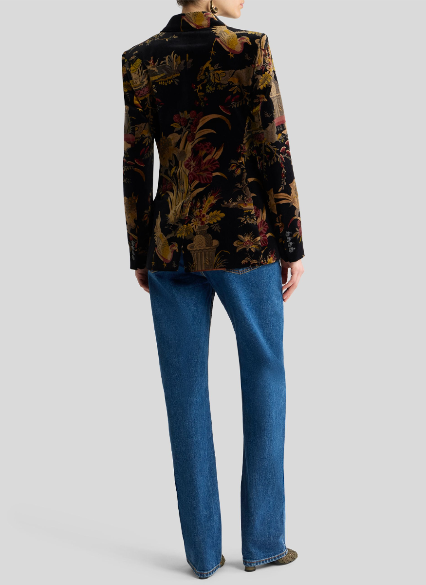 Velvet Floral Double Breasted Jacket - ETRO
