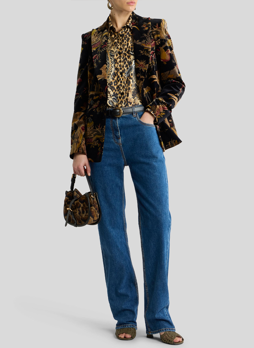 Velvet Floral Double Breasted Jacket - ETRO