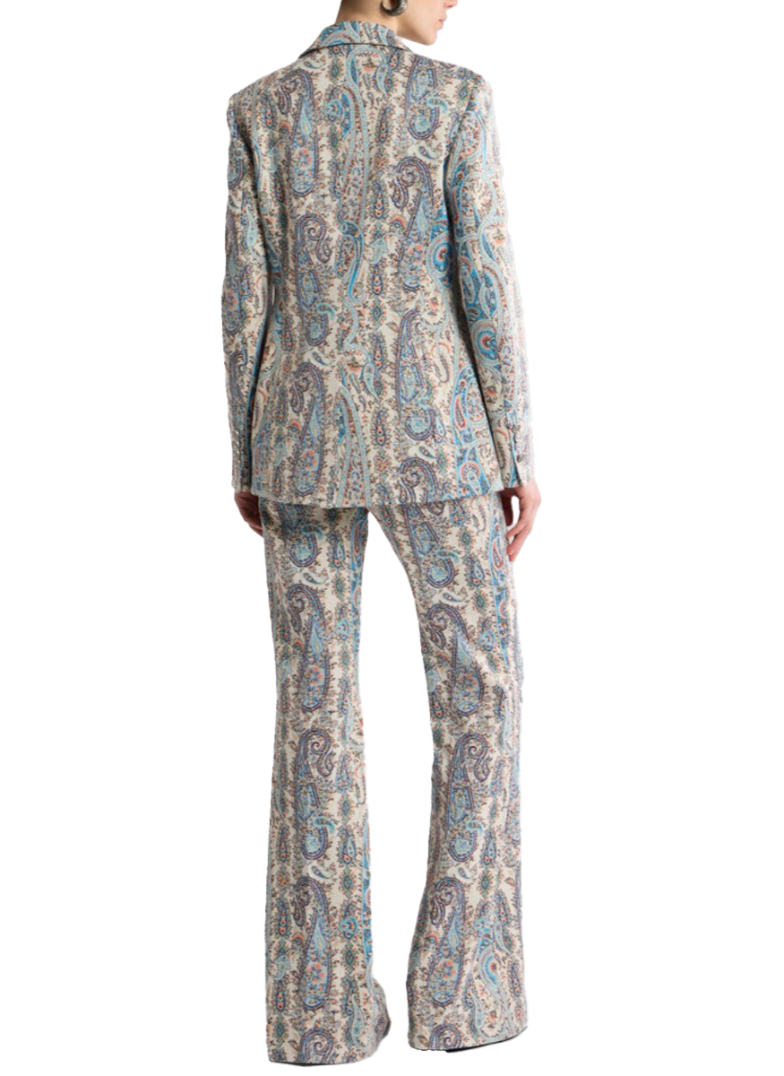 Single-Breasted Cotton-Blend Jacquard Jacket with Paisley Foliage Motif - ETRO