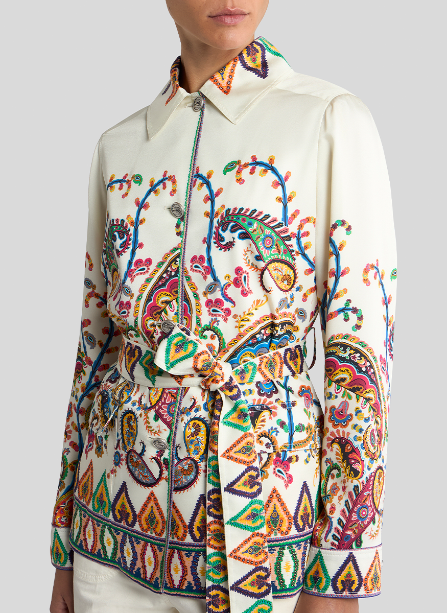 Paisley Silk Safari Jacket with Tie - ETRO