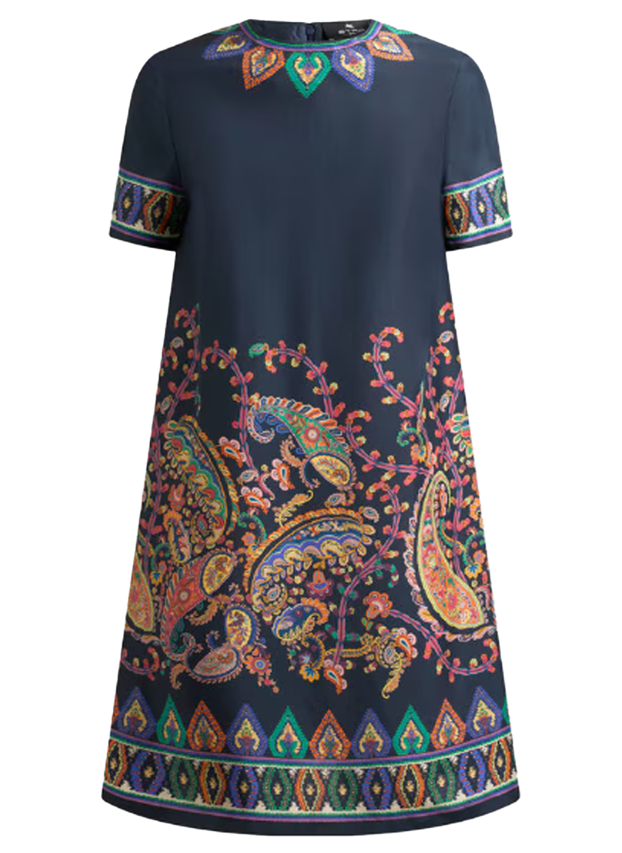 Paisley Silk Mini Tunic Dress