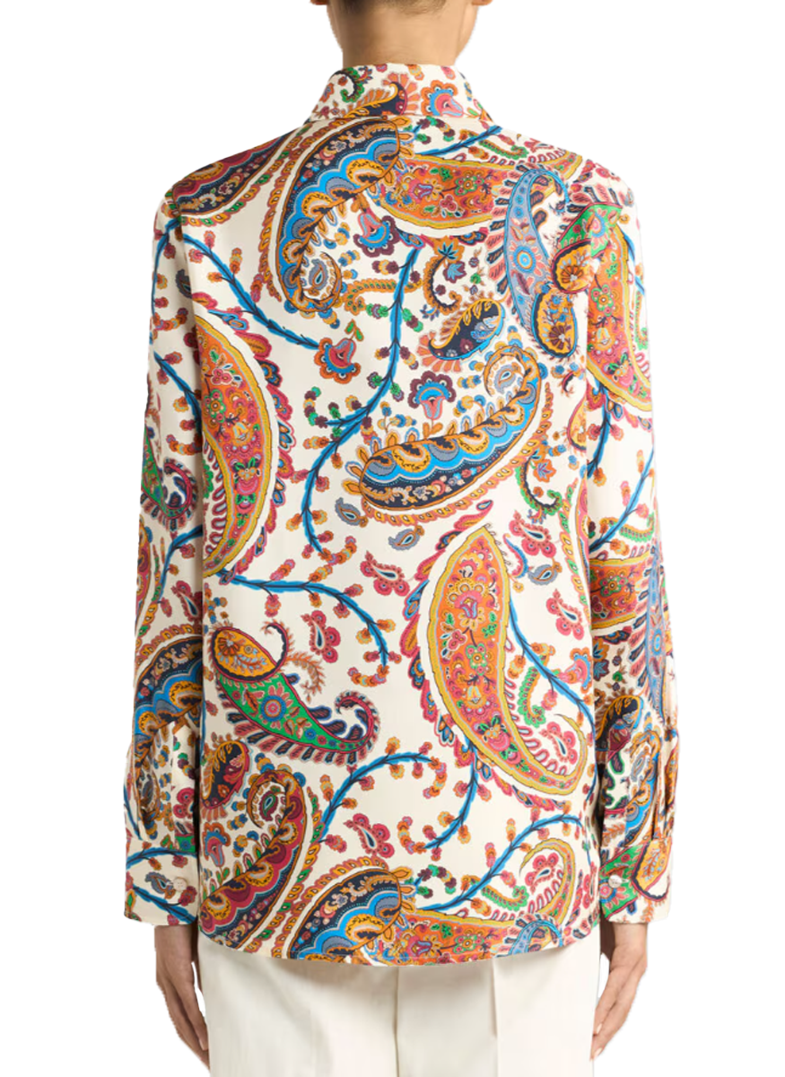Silk Twill Shirt with Floral Motif - ETRO