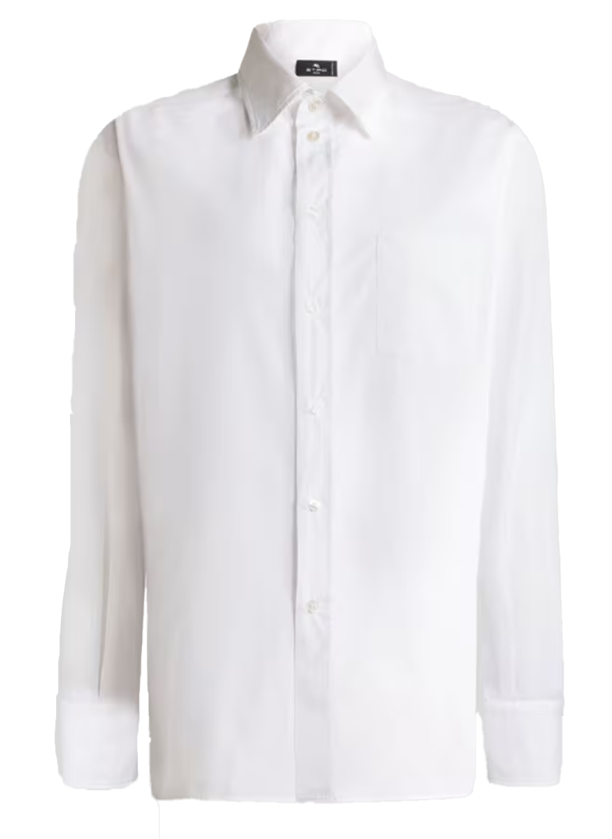 Cotton Shirt with Silk Insert on the Back