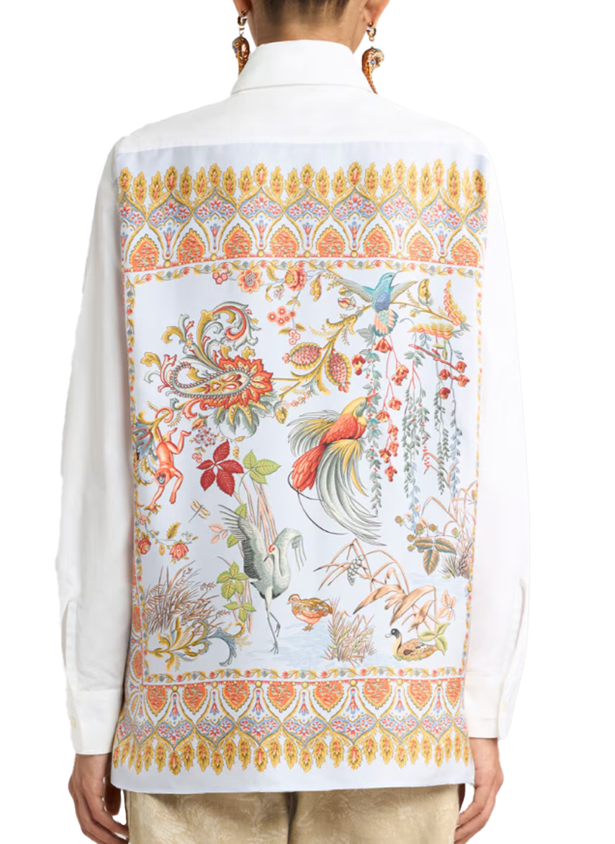Cotton Shirt with Silk Insert on the Back - ETRO