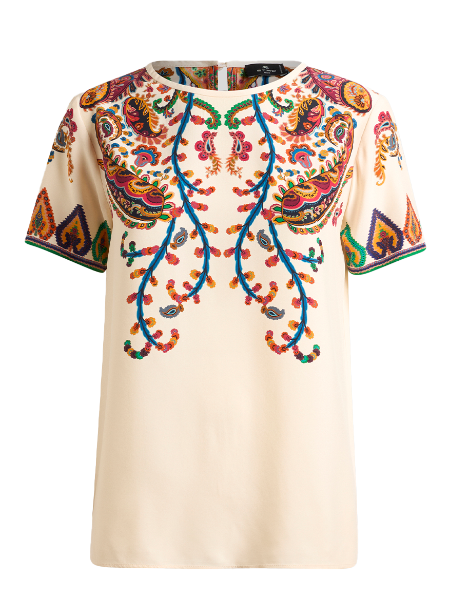 Paisley Silk T-Shirt Top