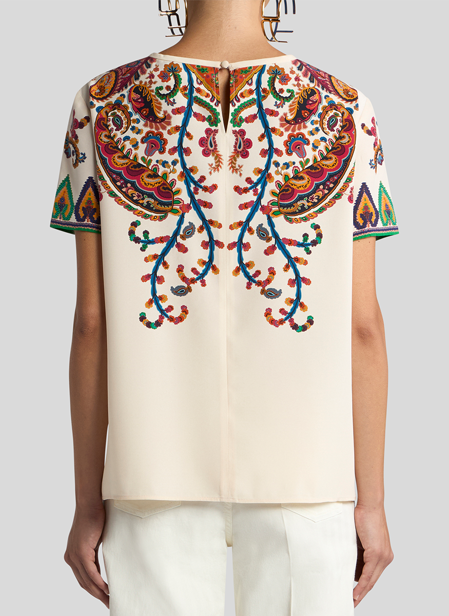Paisley Silk T-Shirt Top - ETRO
