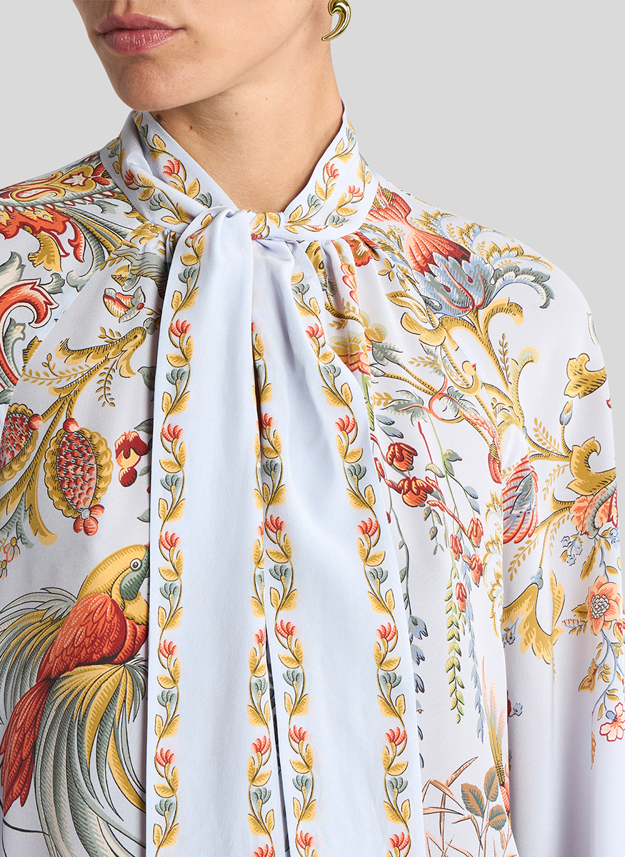 Silk Chiffon Floral Raglan Top - ETRO