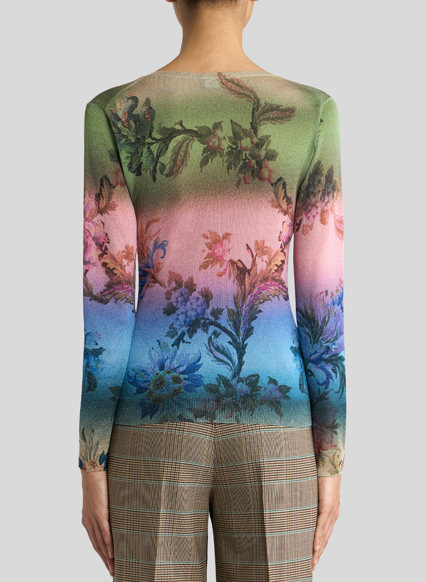 V-Neck Degrade Long Sleeve Sweater - ETRO