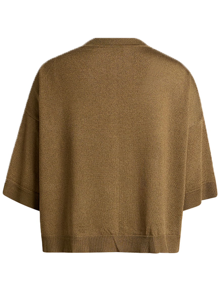 Floral Boxy Knit T-Shirt with Silk Front - ETRO