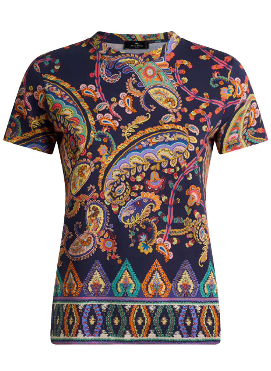 Paisley Short Sleeve Knit T-Shirt