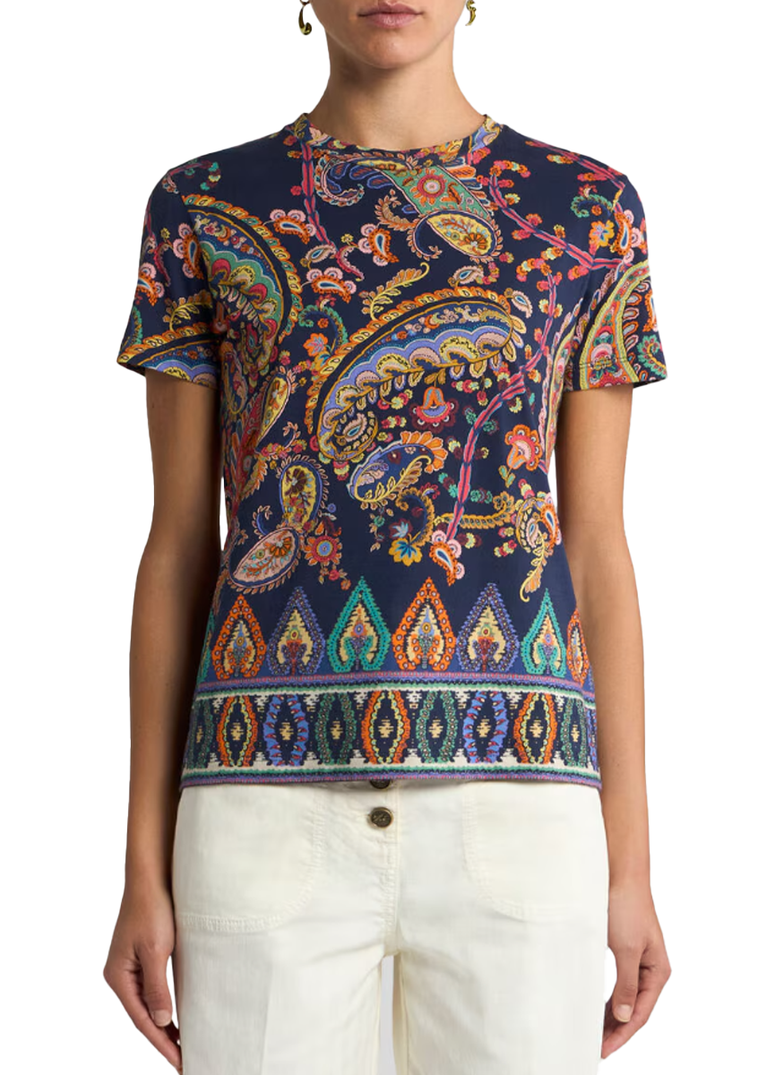 Paisley Short Sleeve Knit T-Shirt