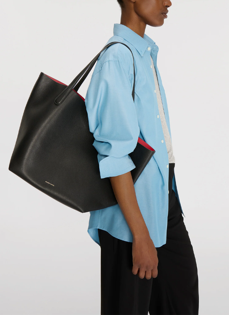 Everyday Soft Leather Tote in Black
