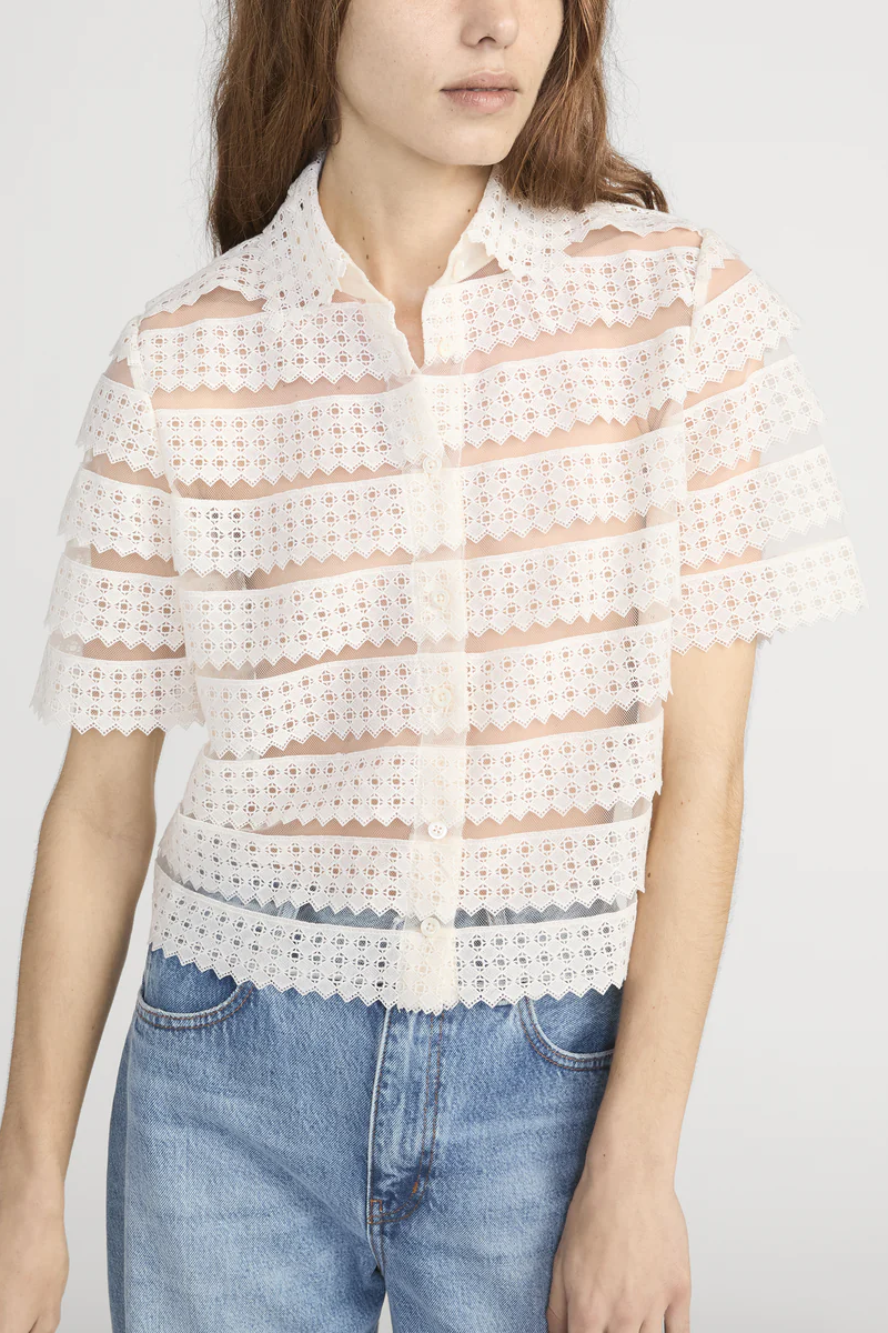 The Lattice Crochet Blouse - FRAME
