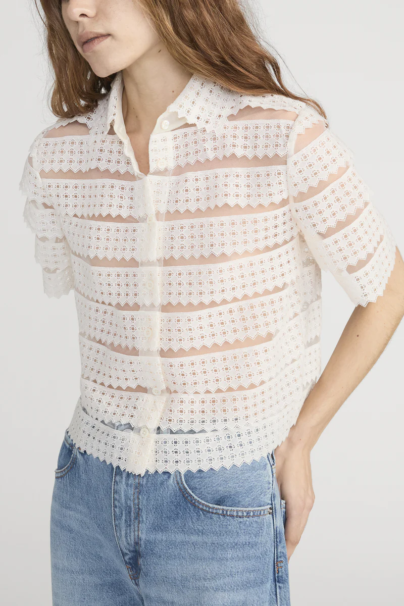 The Lattice Crochet Blouse - FRAME