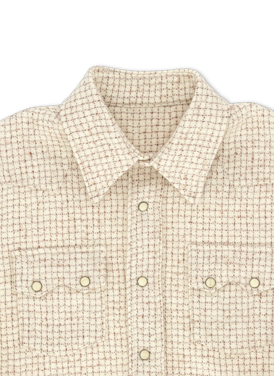 Brushed Check Wool Shirt - Fortela