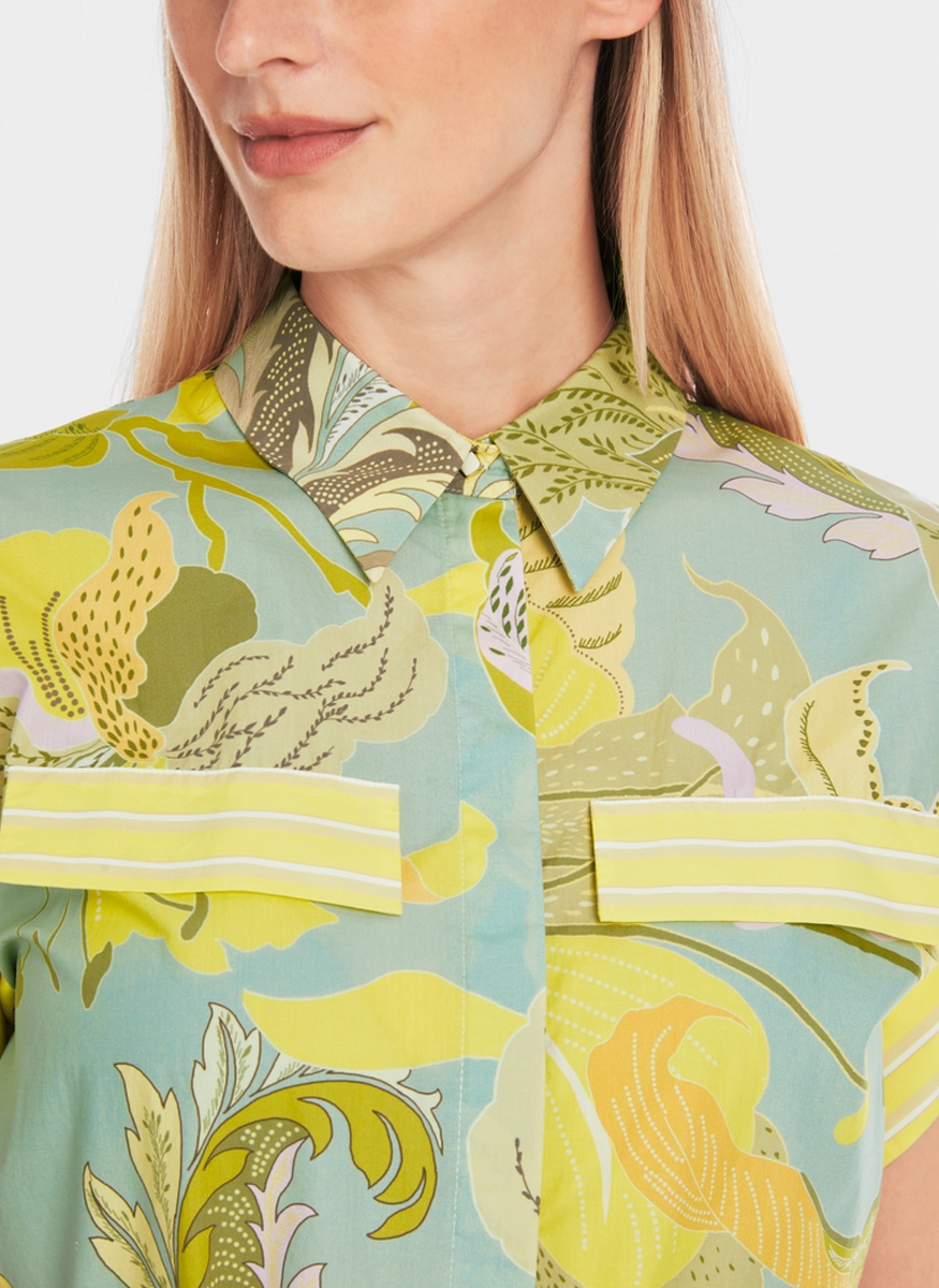 Botanical Print Cap Sleeve Belted Dress - Marc Cain