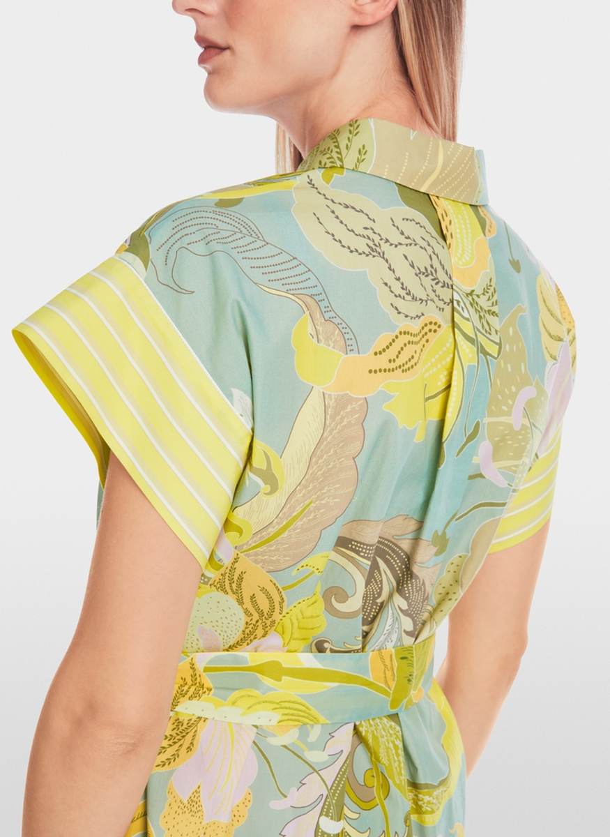 Botanical Print Cap Sleeve Belted Dress - Marc Cain