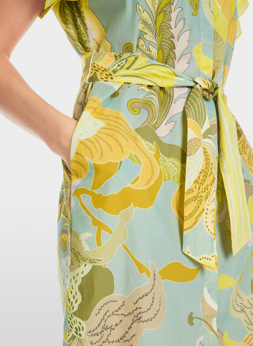 Botanical Print Cap Sleeve Belted Dress - Marc Cain