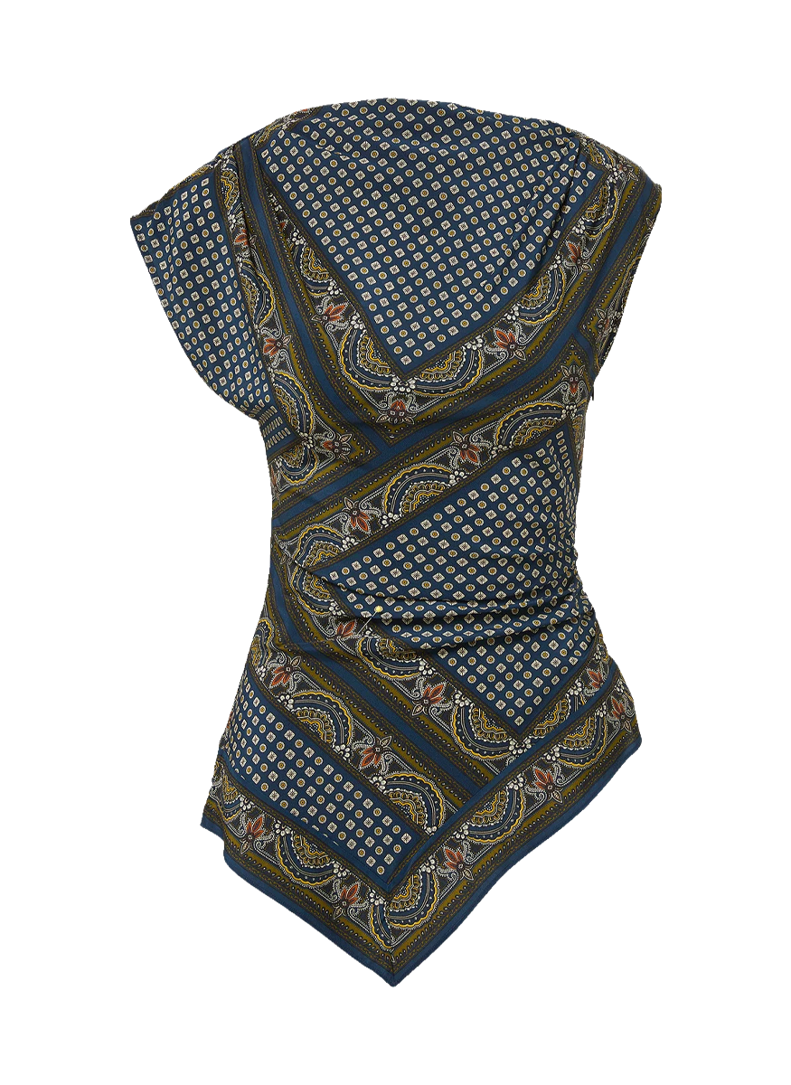 Yvonne Assymetric Scarf Top - Veronica Beard