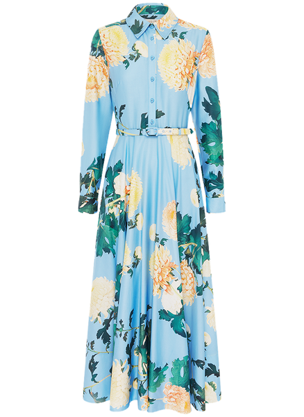 LEO LIN Women's Zara Shirt Midi Dress - Blue - Casual dresses LEO LIN Women's Zara Shirt Midi Dress - Blue - Casual dresses