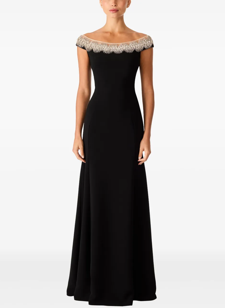 Azalea Off Shoulder Crepe Gown