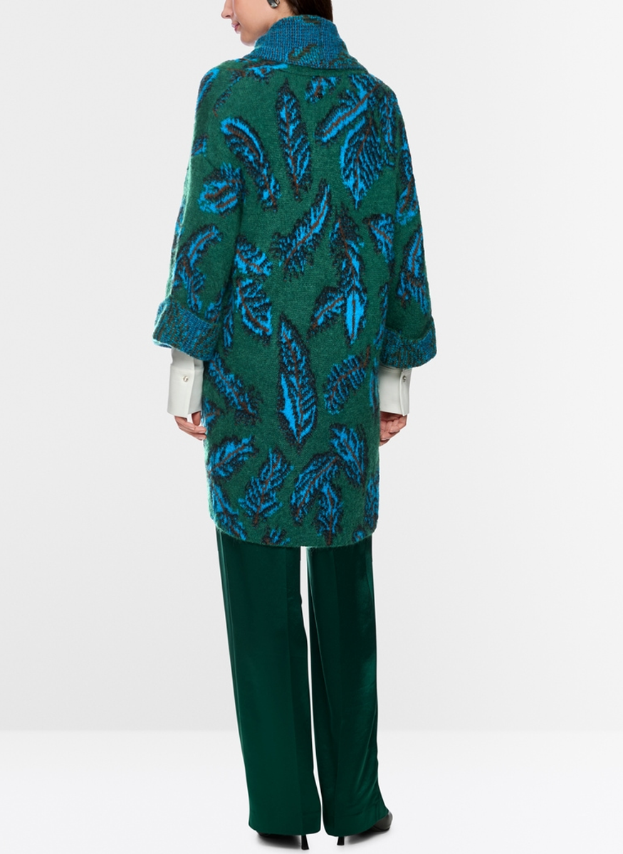 Print Long Sweater Coat - Marc Cain