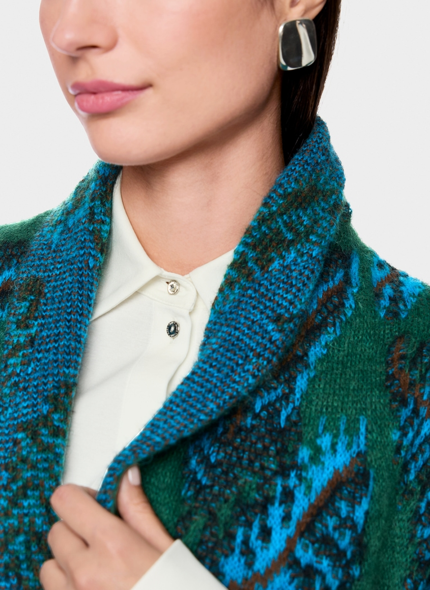 Print Long Sweater Coat - Marc Cain