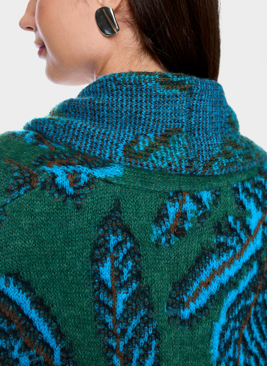 Print Long Sweater Coat - Marc Cain