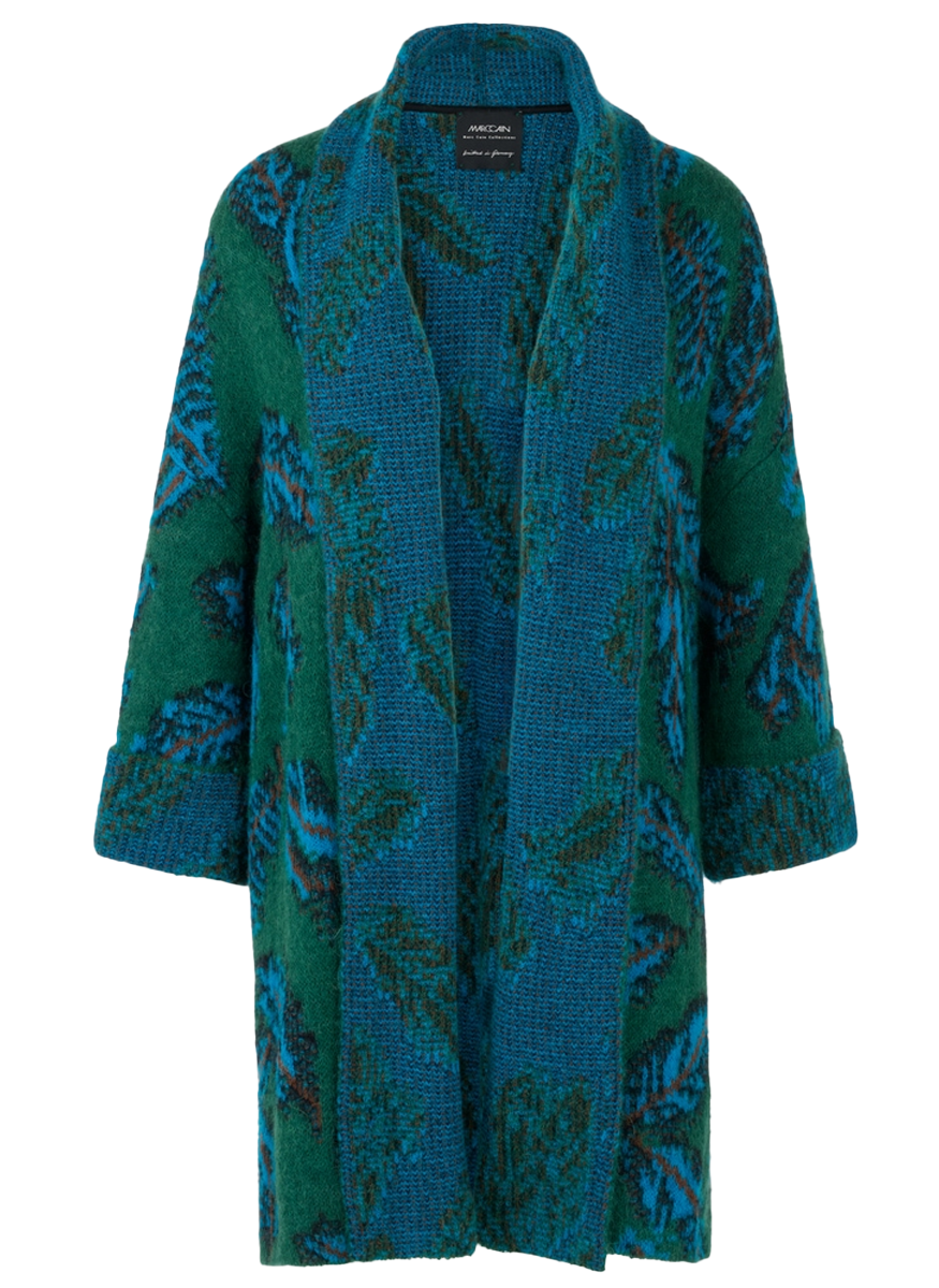 Print Long Sweater Coat