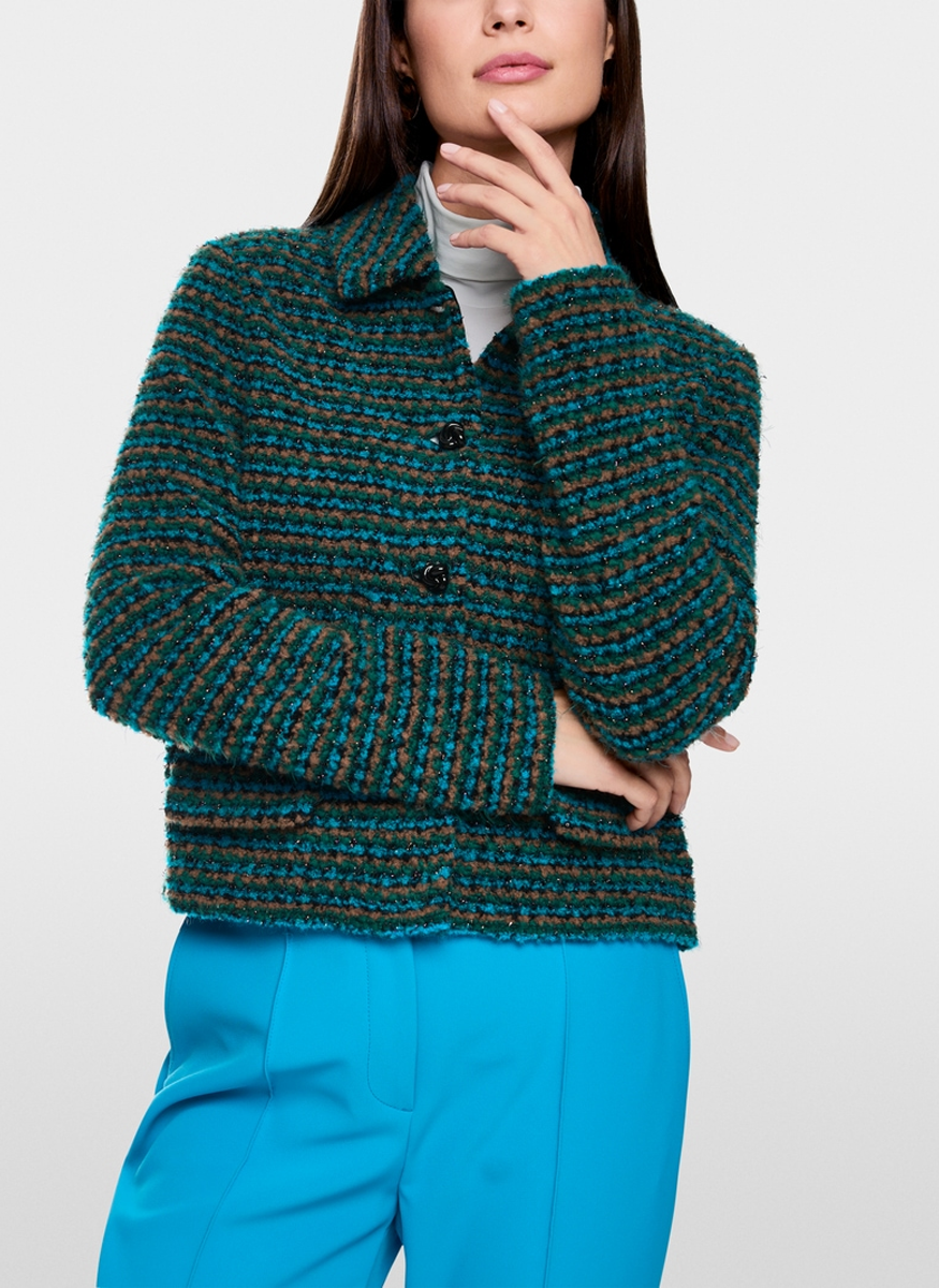 Multi Colored Boucle Sweater Jacket