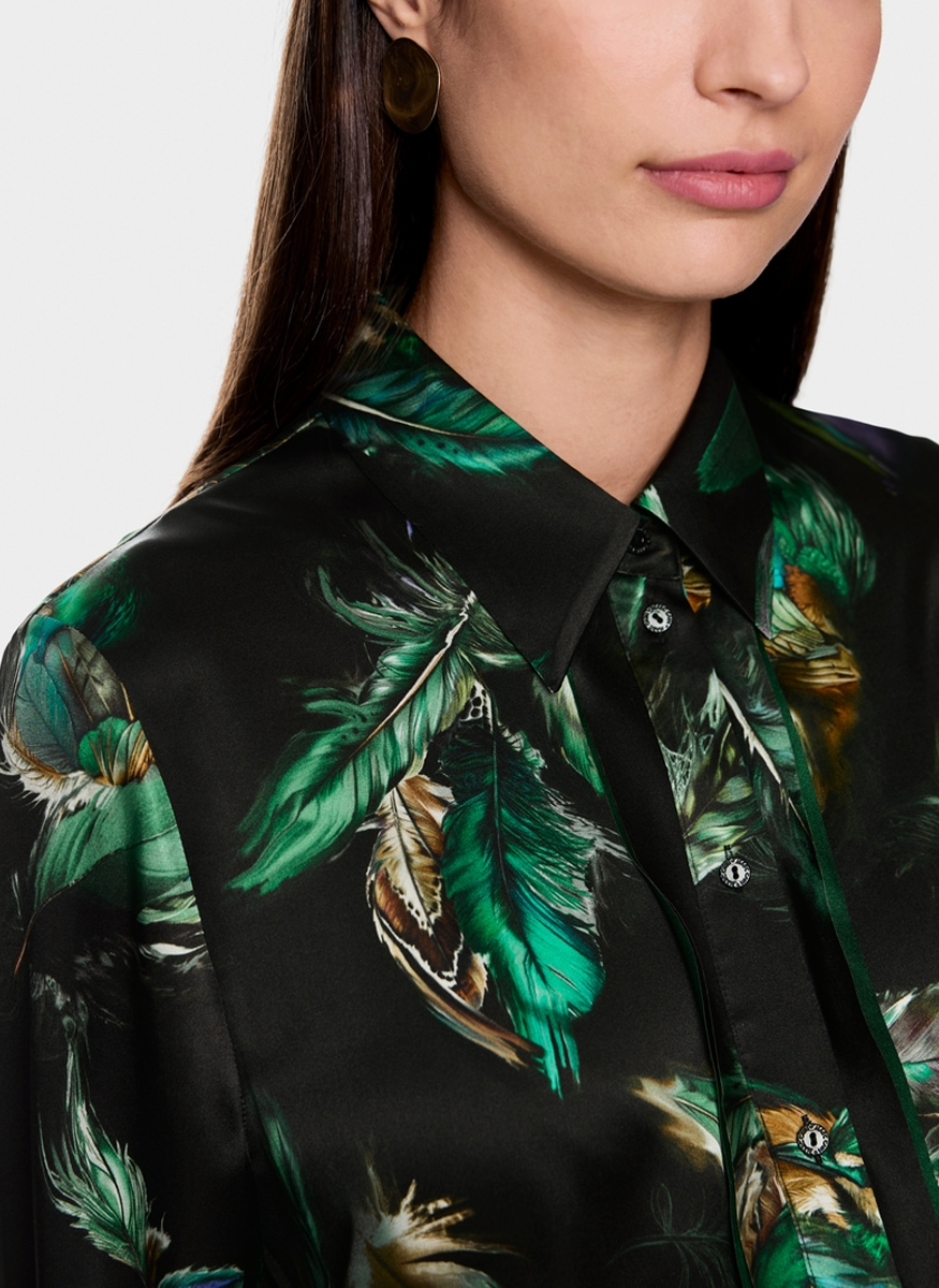 Silk Blouse with Feather Print - Marc Cain