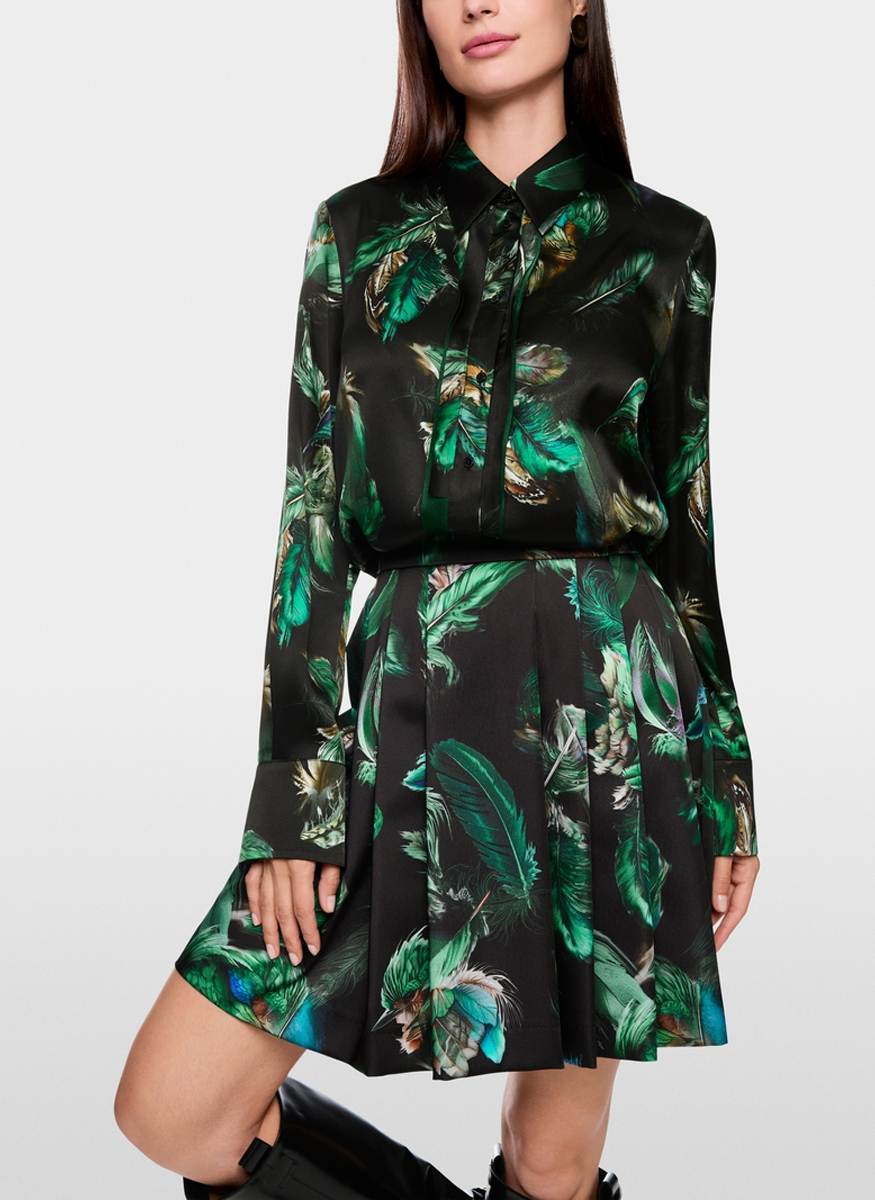 Silk Blouse with Feather Print - Marc Cain