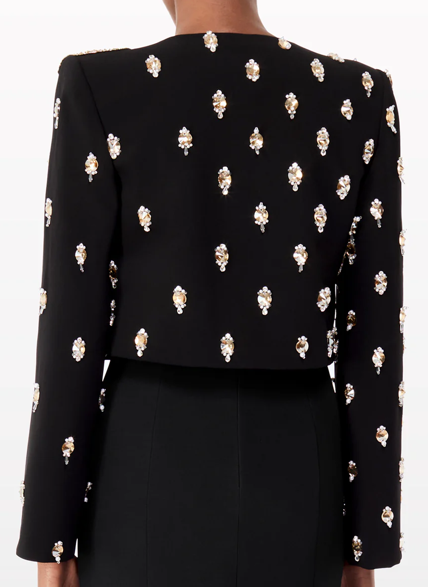 Nina Crepe Beaded Bow Jacket - Jenny Packham
