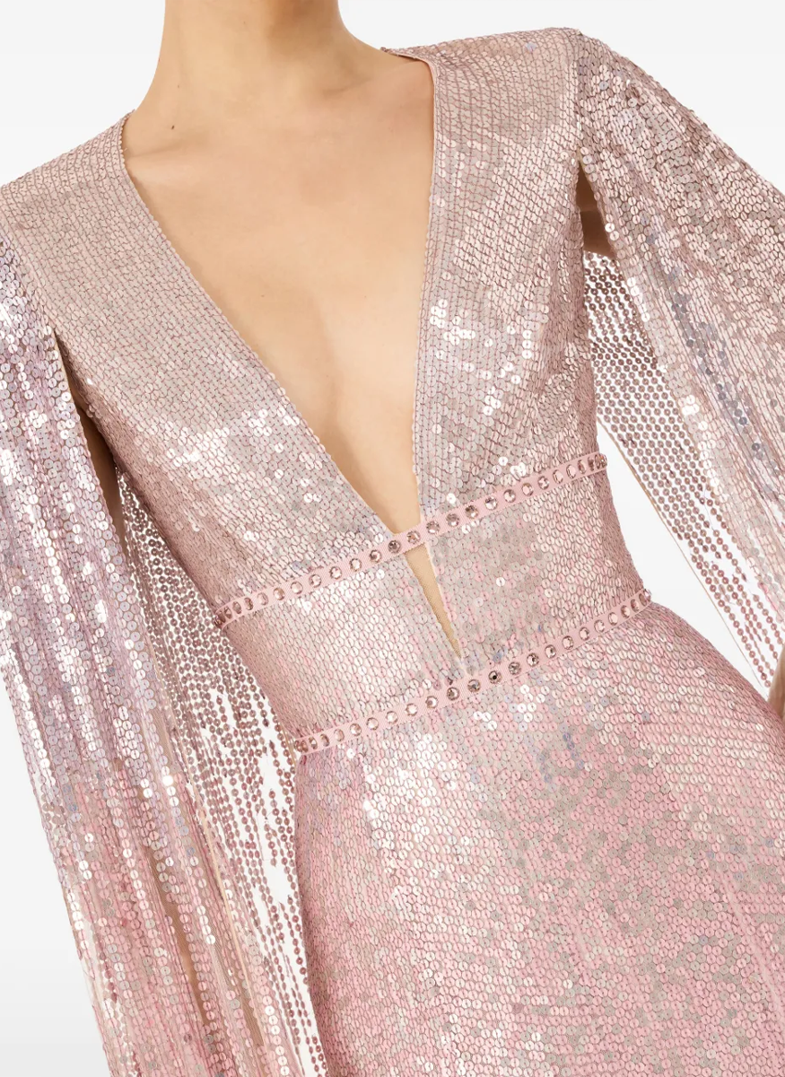 Easy Breezy V-Neck Sequin Gown - Jenny Packham