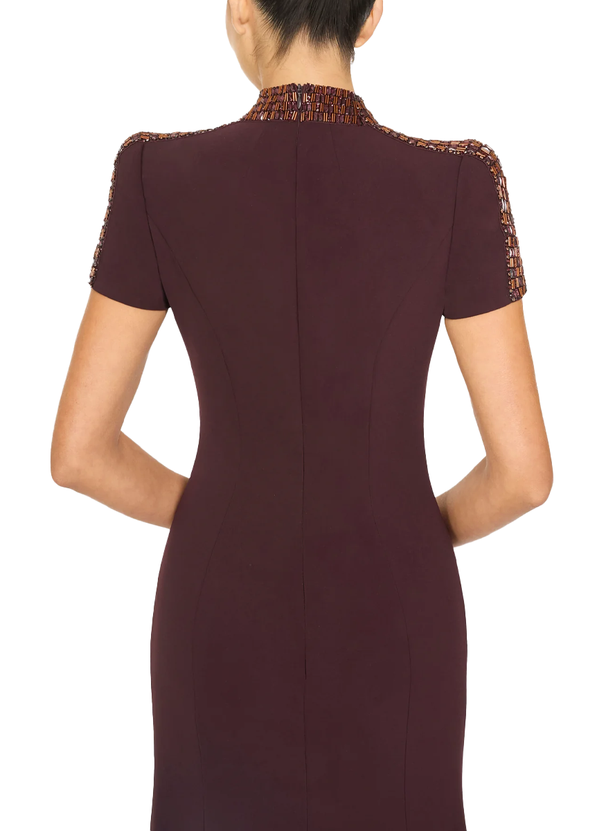 Mesa Crepe Gown with Short Sleeve - Jenny Packham