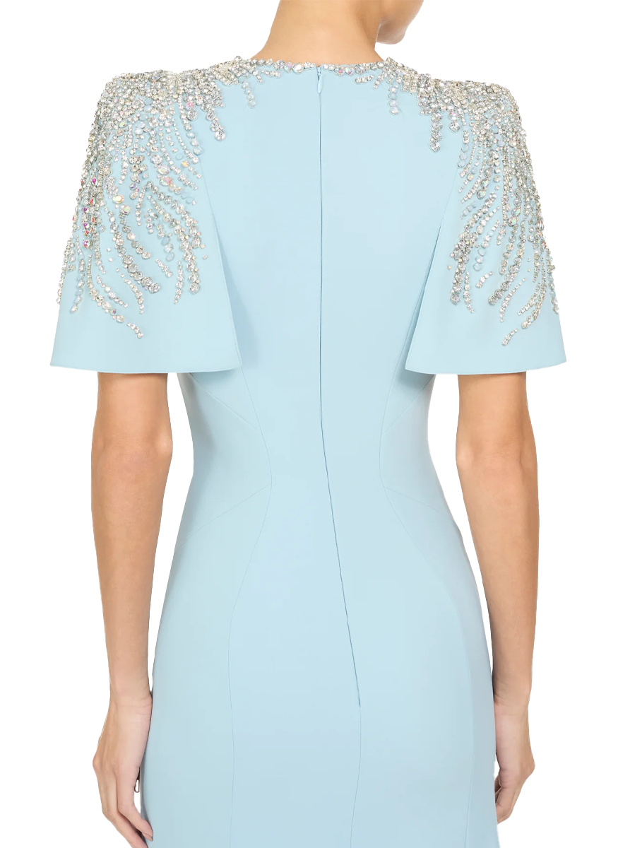 Petal Short Sleeve Crepe Gown - Jenny Packham