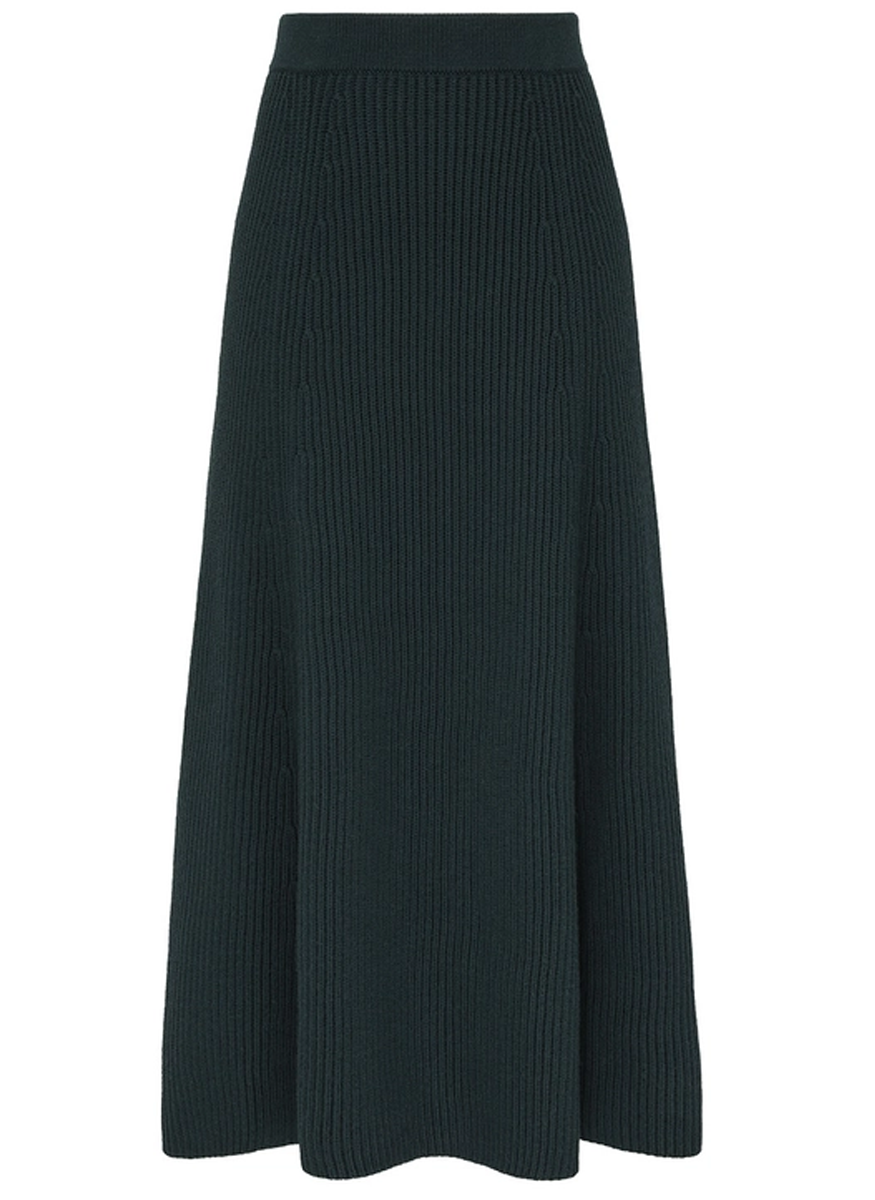 Illustration Paneled Rib Skirt