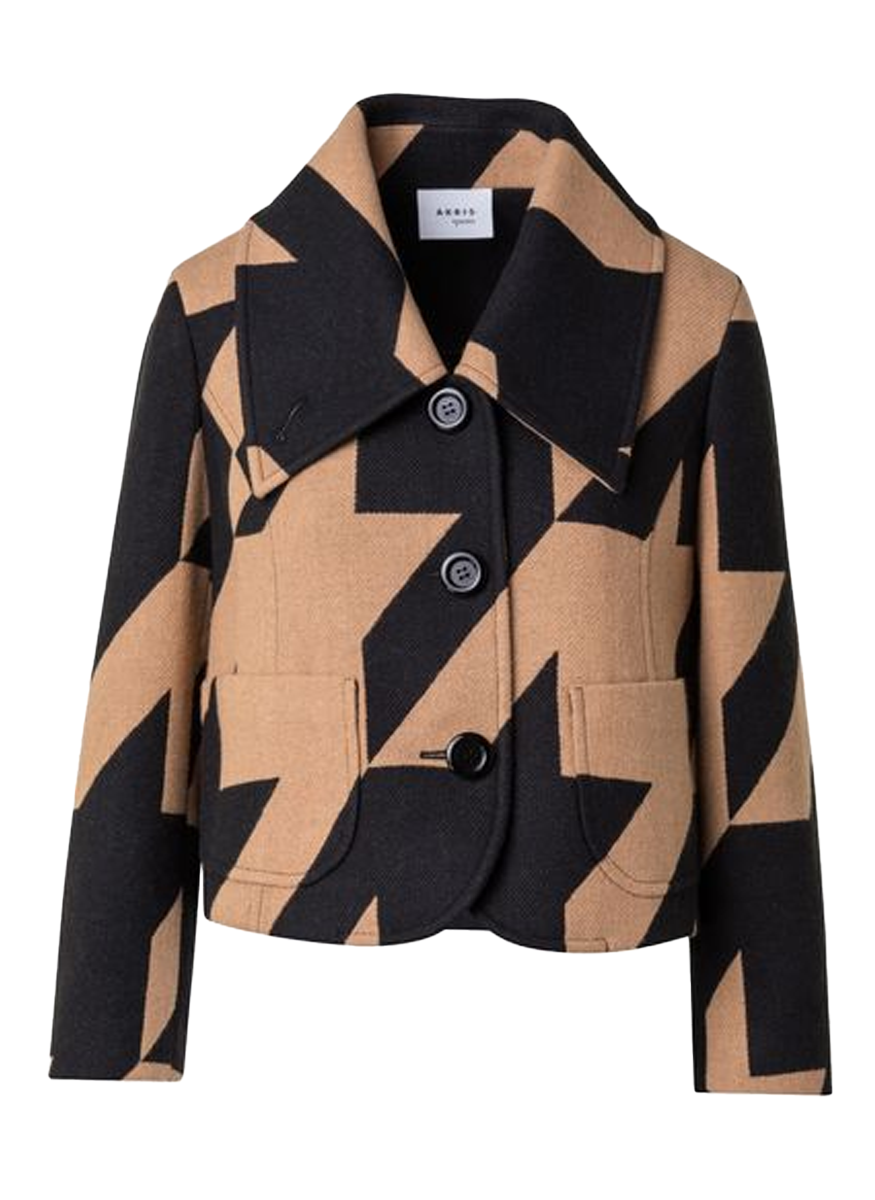 Houndstooth Wool Jacket - Akris Punto