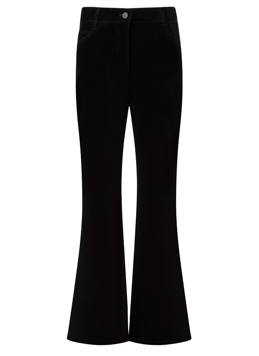 Cali Velvet Ankle Bootcut Pant in Black