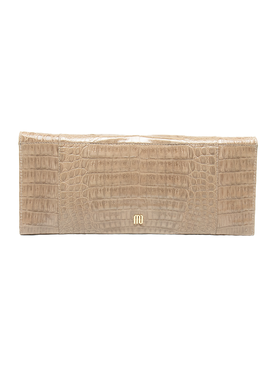 Amelia Envelope Clutch in Crocodile - Maria Oliver