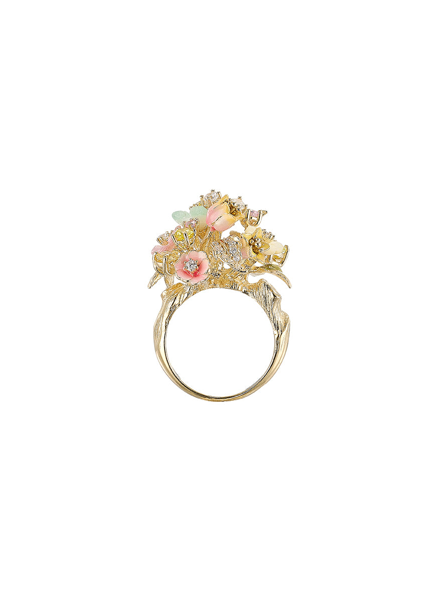 "Citrus Primrose Bouquet" Ring